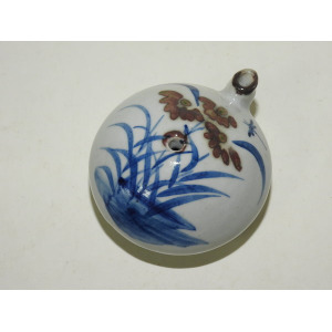 장작가마작품의 청화백자 화문 연적