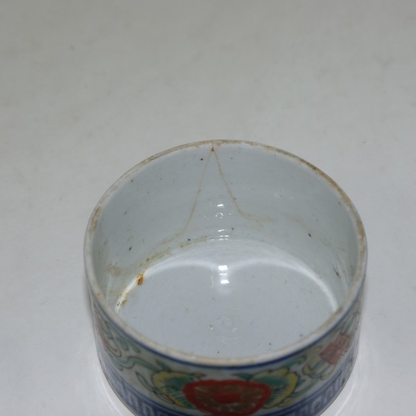 100년이상된 고이마리 청화백자진사화문향합