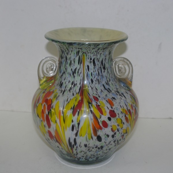 유리수작 채색유리 화병