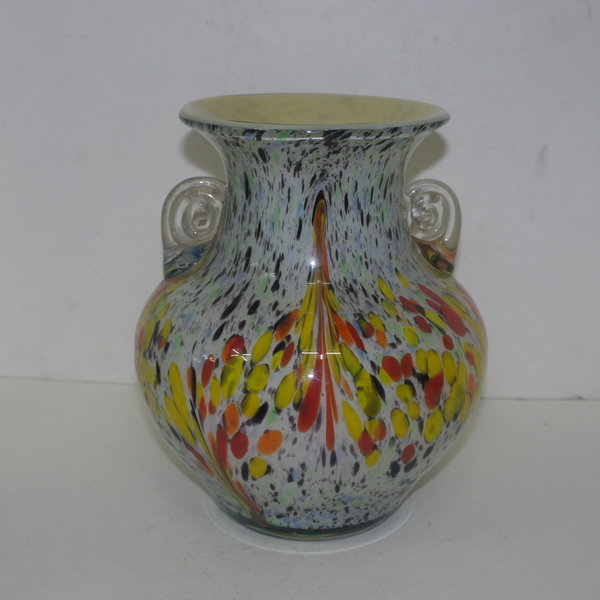 유리수작 채색유리 화병