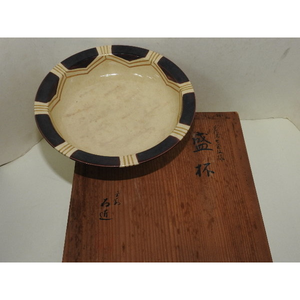 31-분청자 금채 굽다리 완