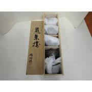 35-이마리 백자금채 두껑있는잔 5점셋트