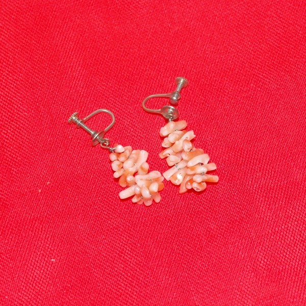 11-진품 산호 귀걸이 1쌍