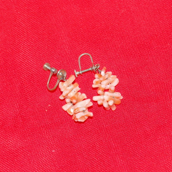 11-진품 산호 귀걸이 1쌍