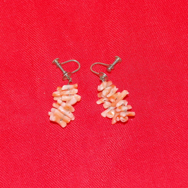 11-진품 산호 귀걸이 1쌍