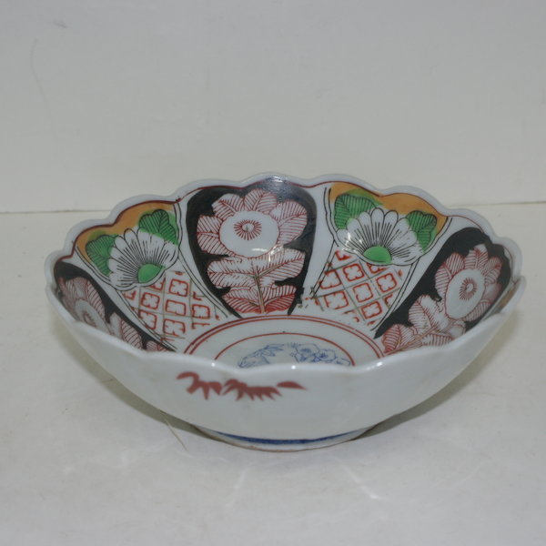 일제시기 청화백자 진사화문 대완