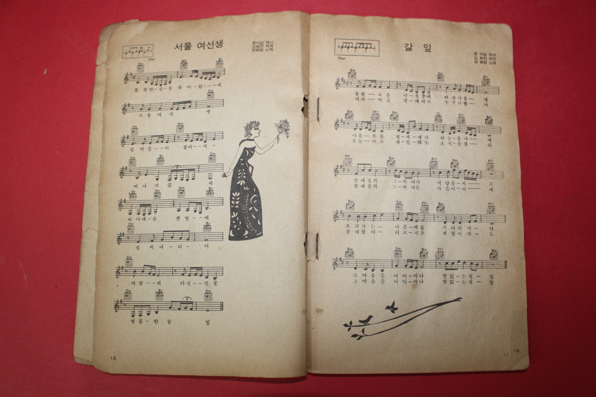 1970년대 표지모델 장미화 기타연습용곡 새노래앨범