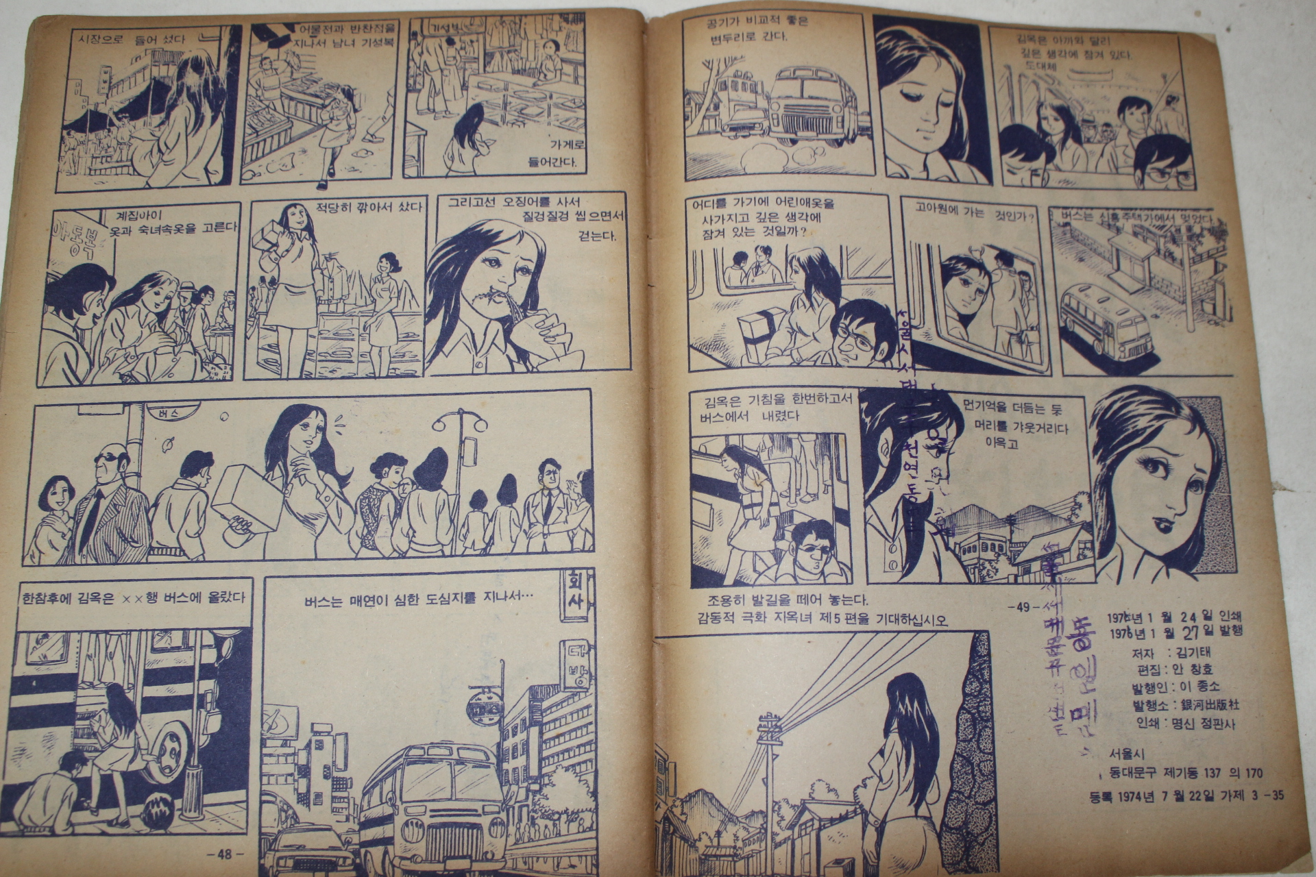 1976년 조자룡 성인만화 지옥녀 제4편