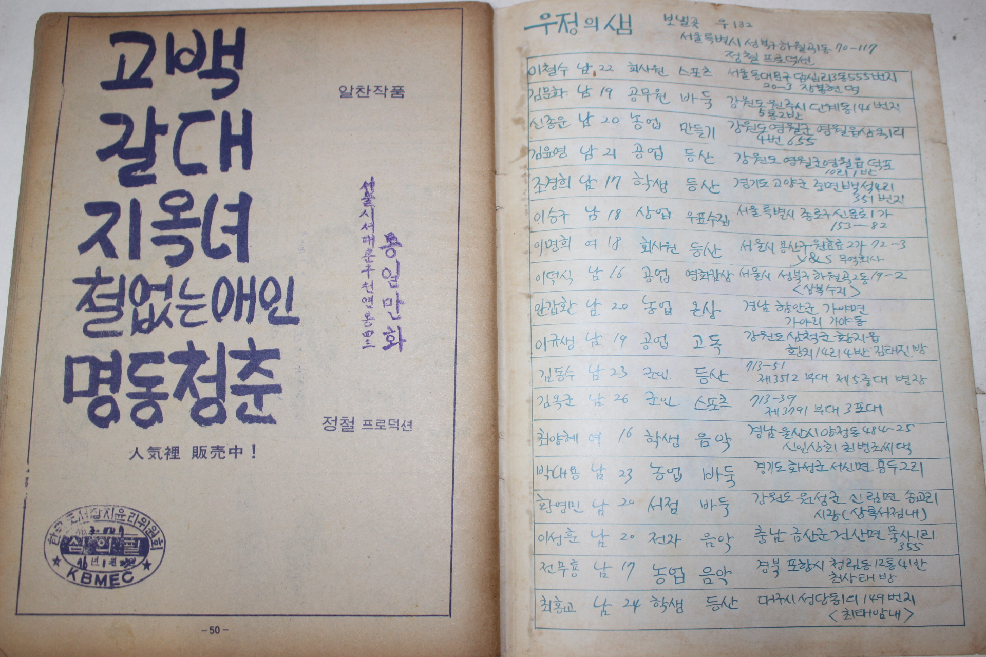 1976년 조자룡 성인만화 지옥녀 제4편