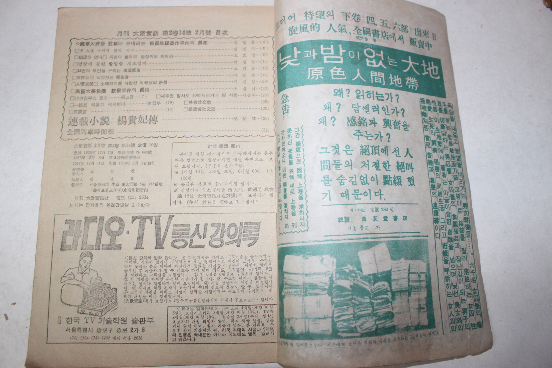 1968년 월간 대중실화 2월호