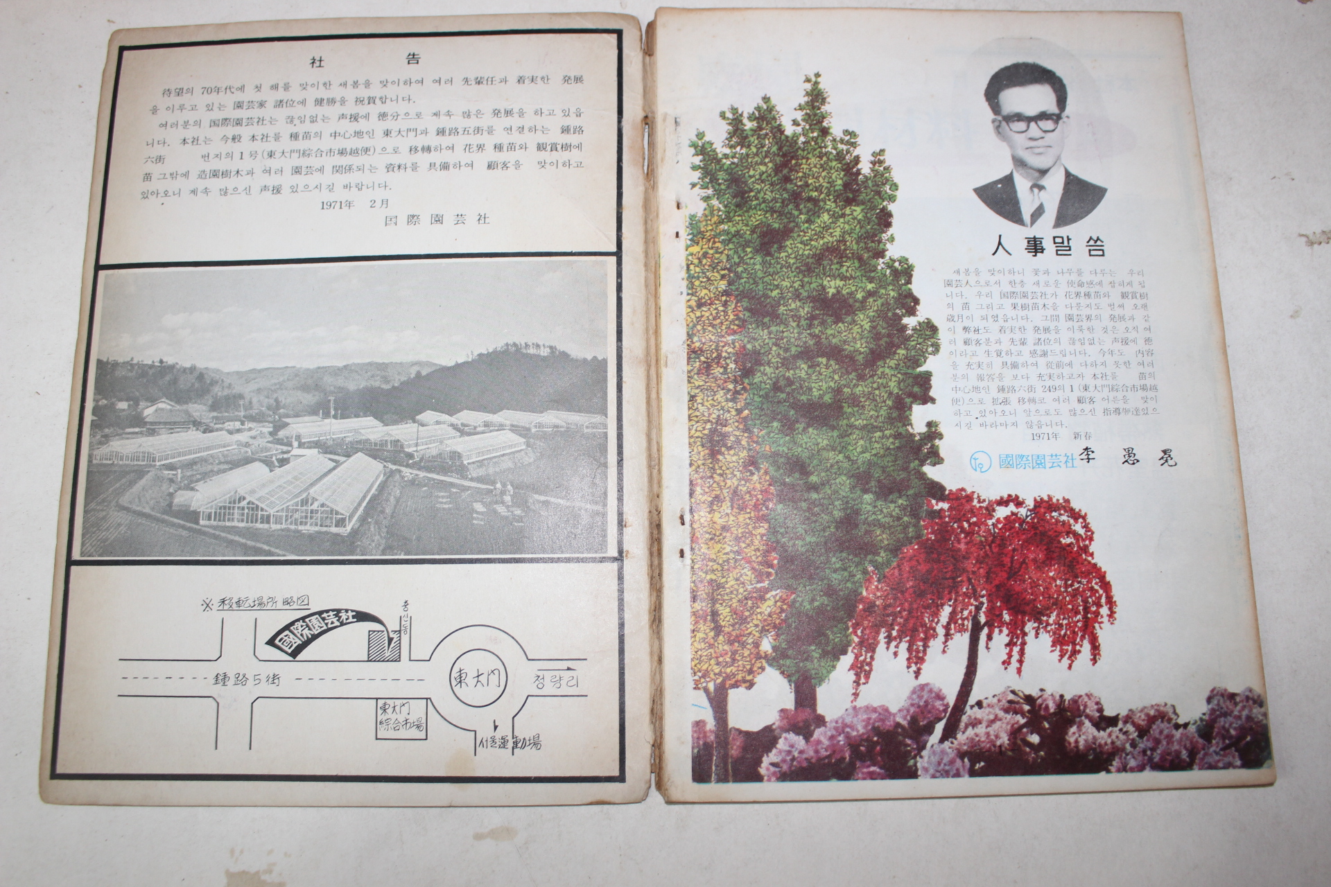 1971년 국제원예사 화훼신지식 증간호