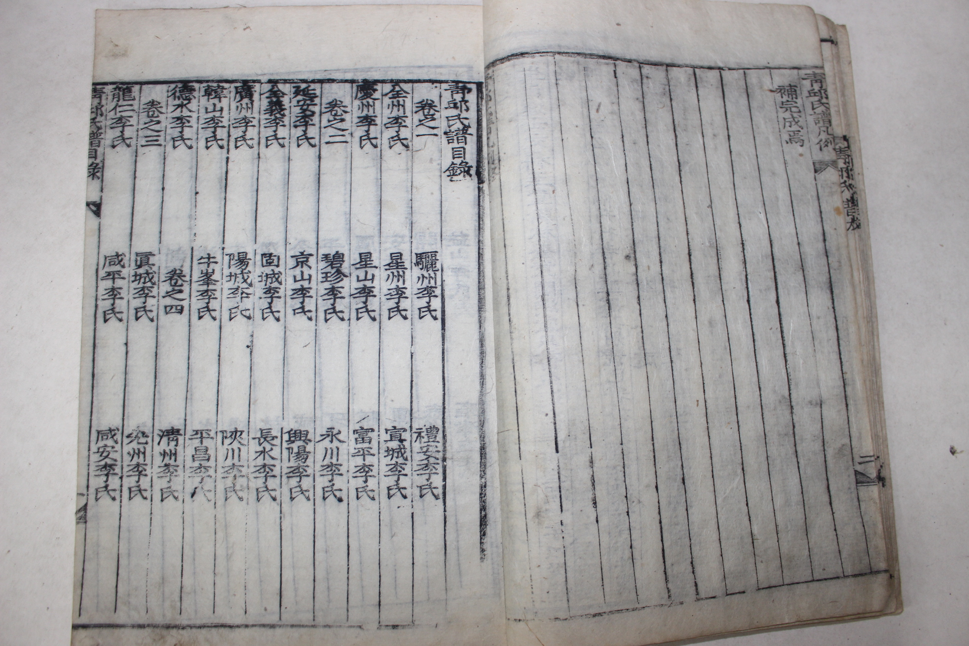 1926년 밀양간행 목판본 청구씨보(靑邱氏譜) 20책완질