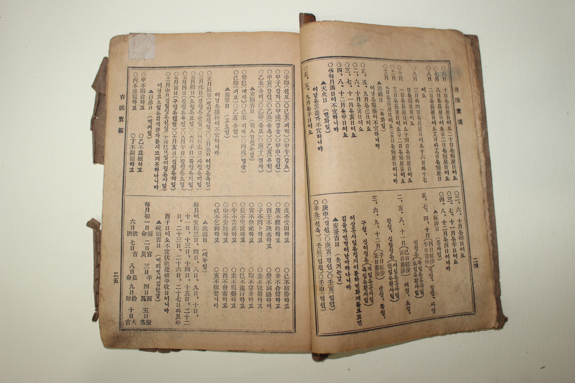 1925년 영창서관 토정비결 당년길흉보감