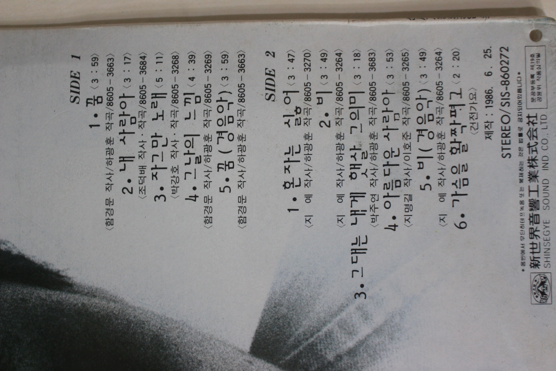 624-미개봉레코드판 1986년 김종찬