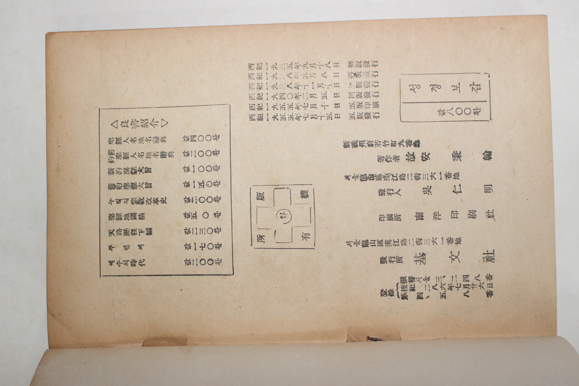 1955년 안병한(安秉翰) 성경보감