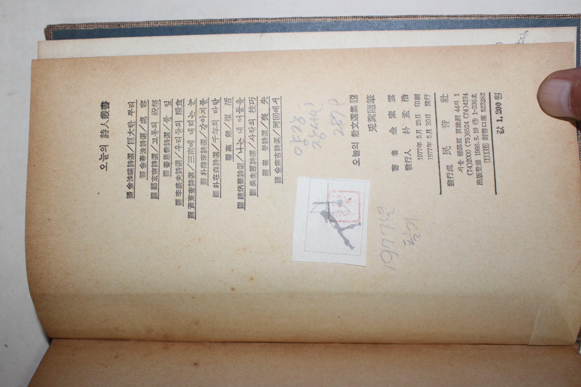 1977년초판 김소운(金素雲) 토분수필(兎糞隨筆)