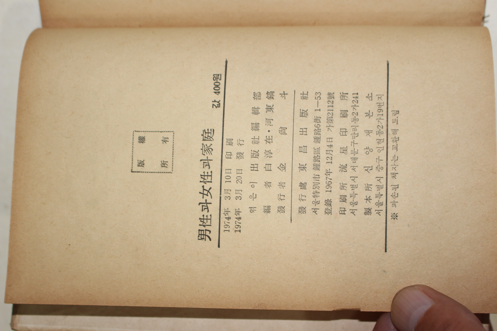 1974년초판 세계명언전서 남성과 여성과 가정