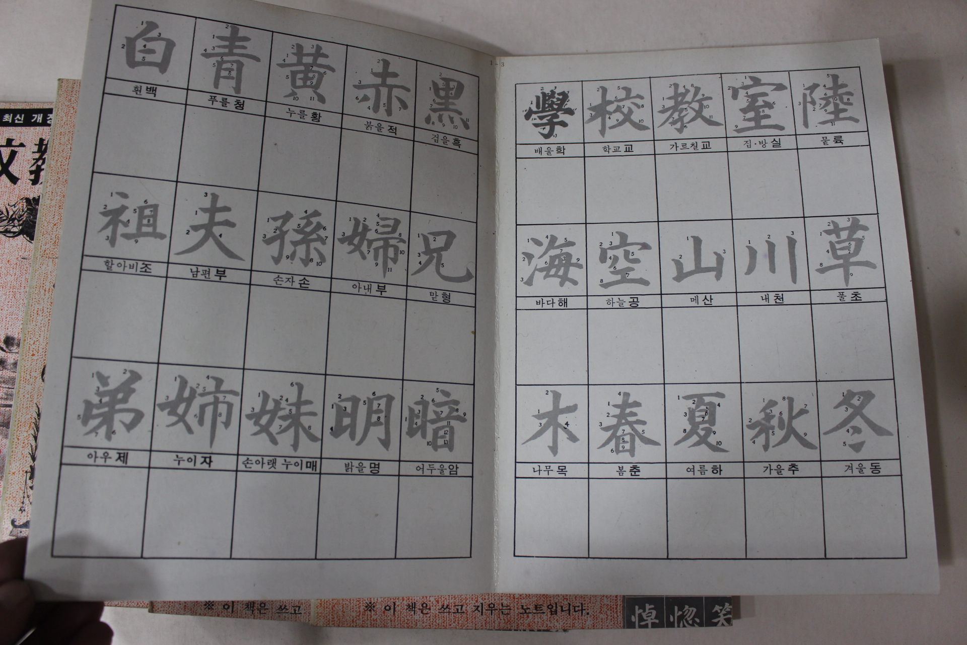 1983년 만년노트 한문교본 5책완질