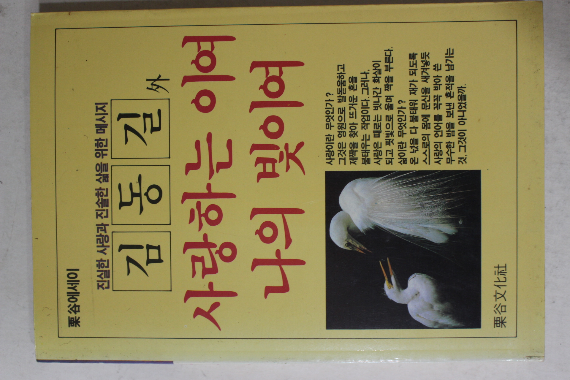 1987년초판 김동길(金東吉)외 사랑하는 이여 나의 빛이여