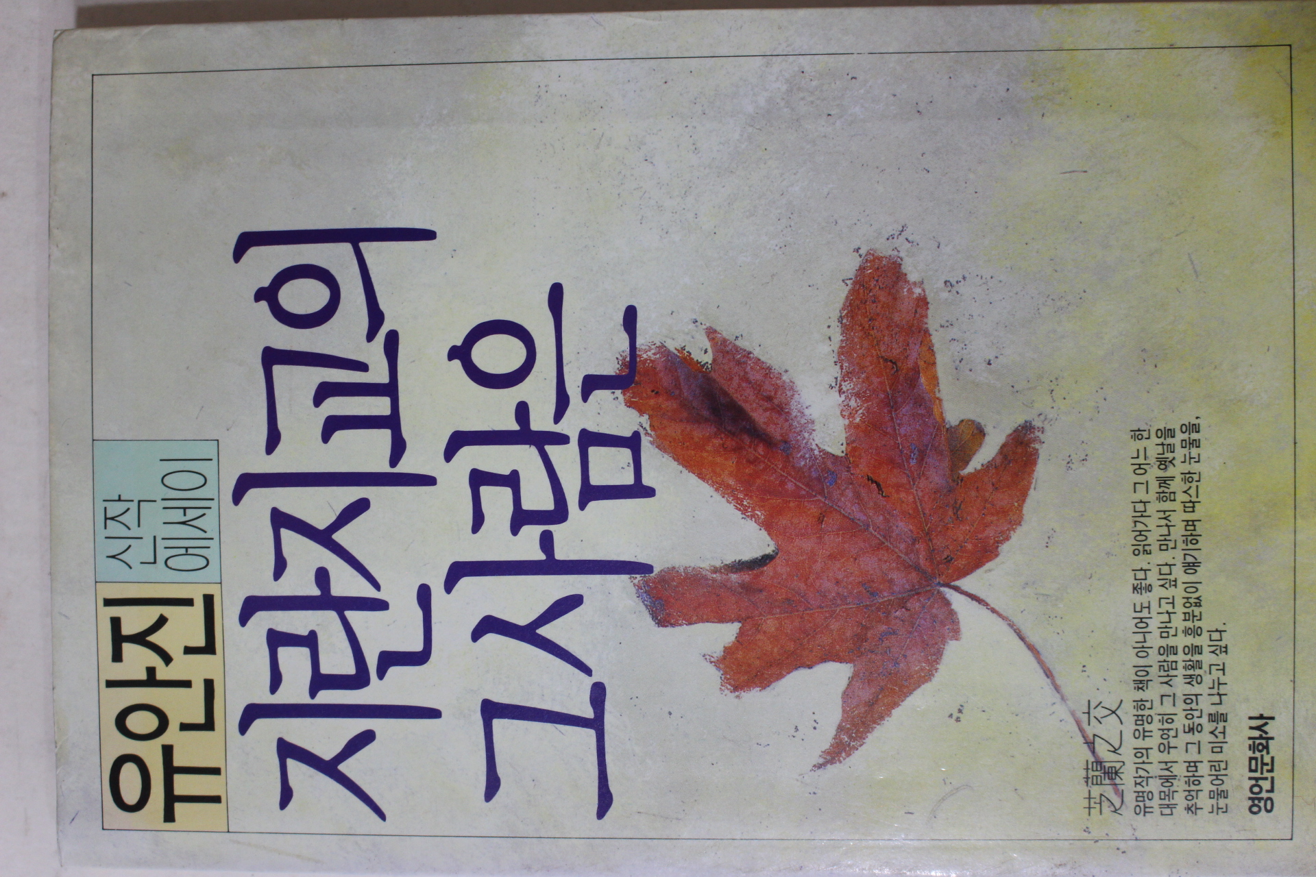 1988년초판 유안진 신작에세이 지란지교의 그사람은