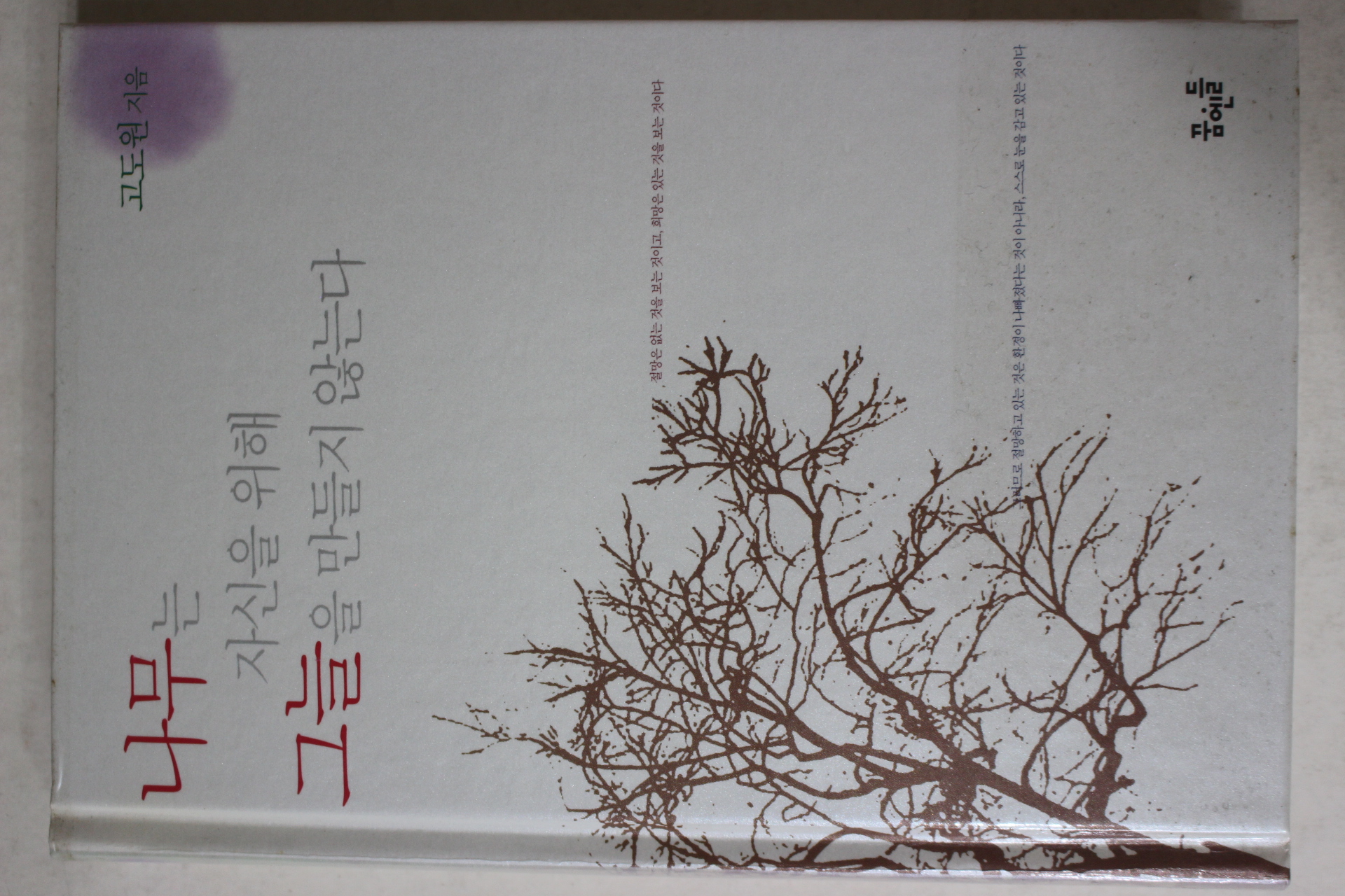 2004년초판 고도원 나무는 자신을 위해 그늘을 만들지 않는다