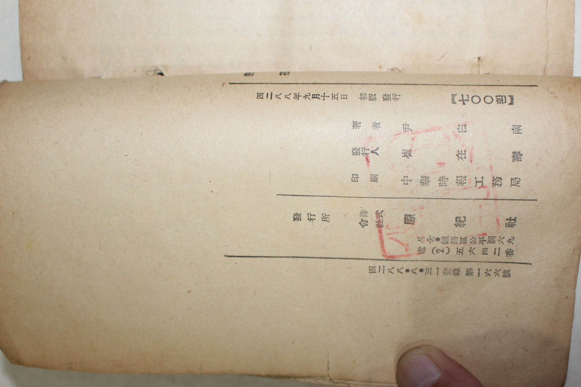 1955년초판 윤백남(尹白南) 소설 야화(野花)