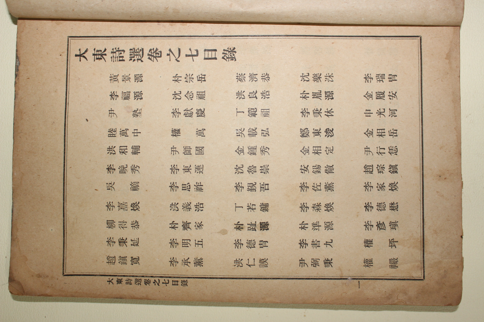 1918년(대정7년) 장지연(張志淵)編 대동시선(大東詩選)권7,8  1책