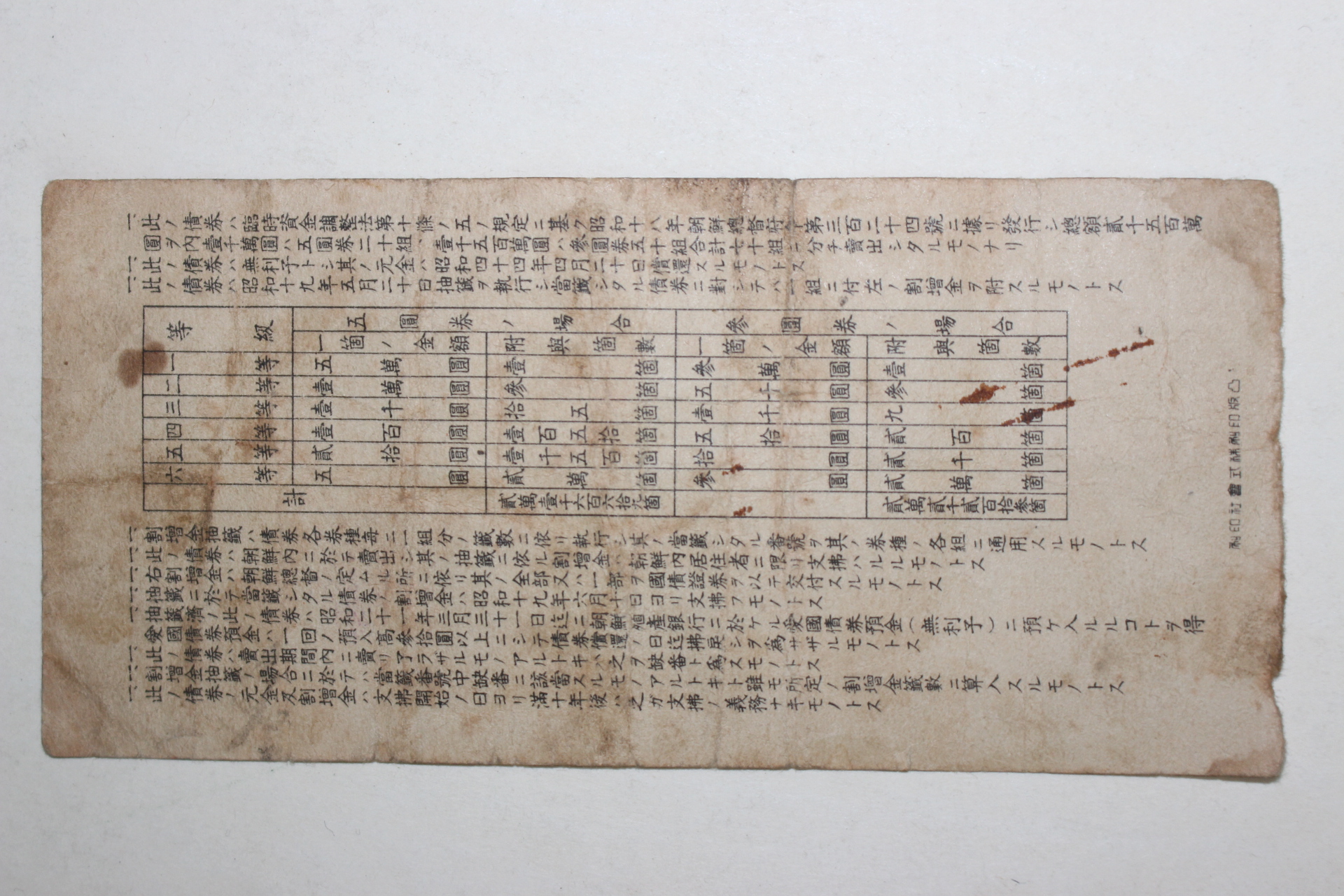 77-1944년(소화19년) 조선식산은행 애국채권 오원