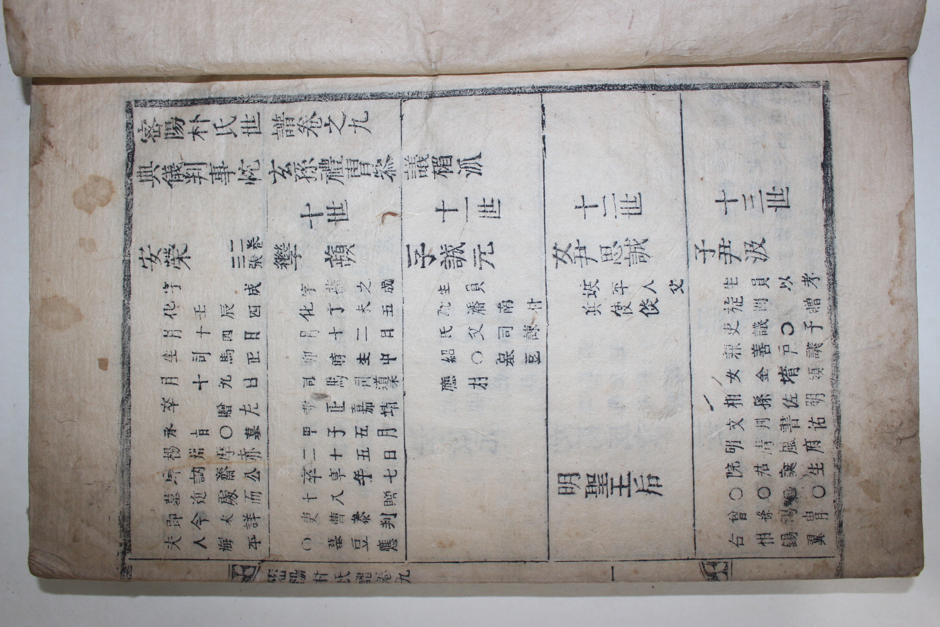 200년이상된 고활자본 밀양박씨세보(密陽朴氏世譜) 권9,10  1책