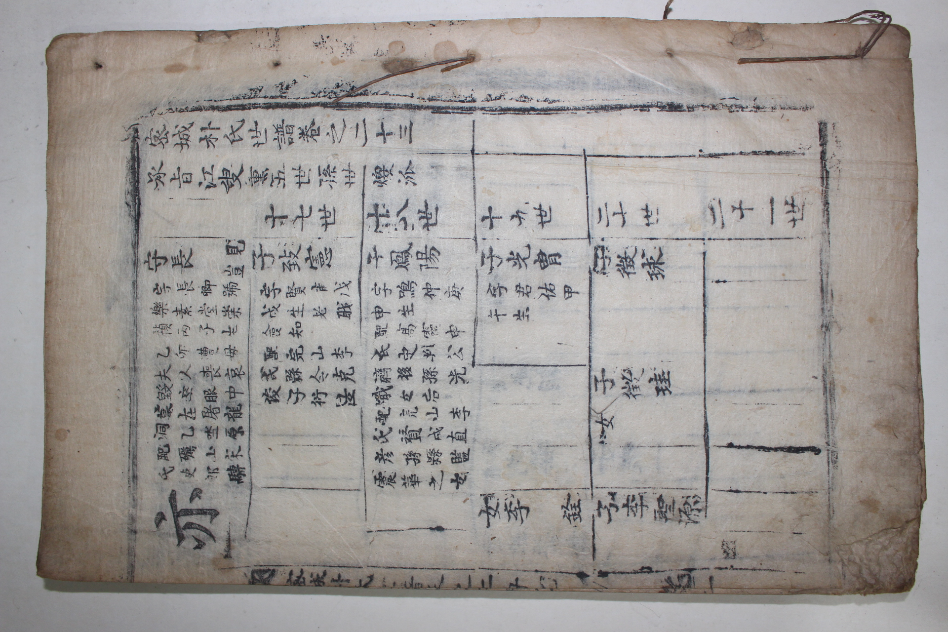 200년이상된 고활자본 밀양박씨세보(密陽朴氏世譜) 권23  1책