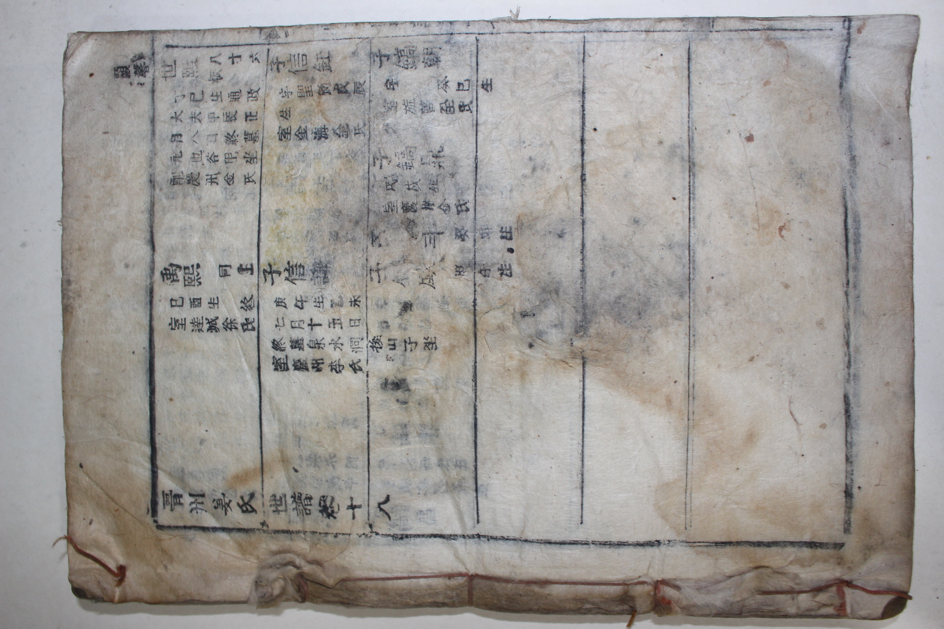 조선시대 목활자본 (晉州姜氏世譜) 권18  1책