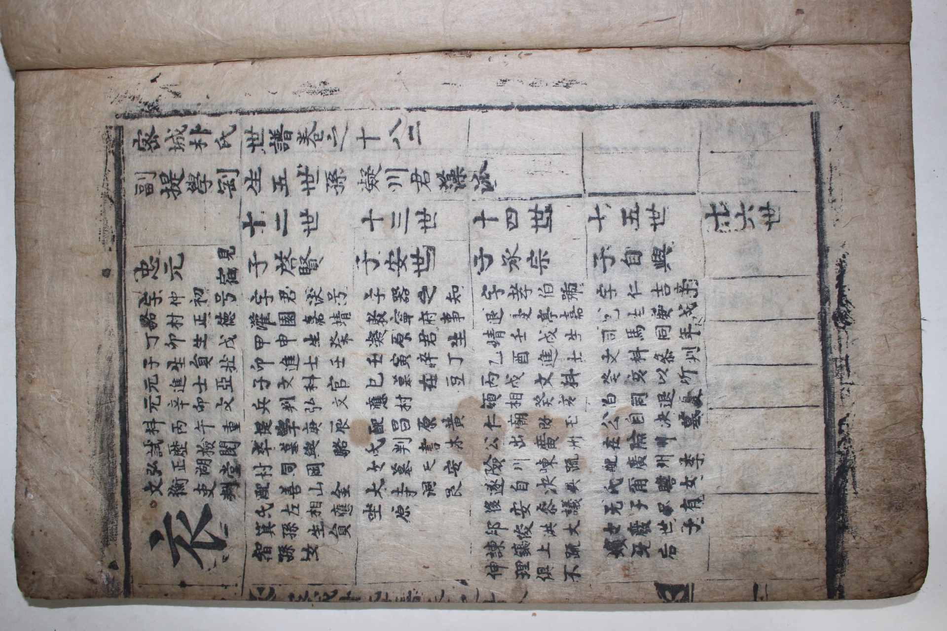 200년이상된 고활자본 밀양박씨세보(密陽朴氏世譜) 권18  1책