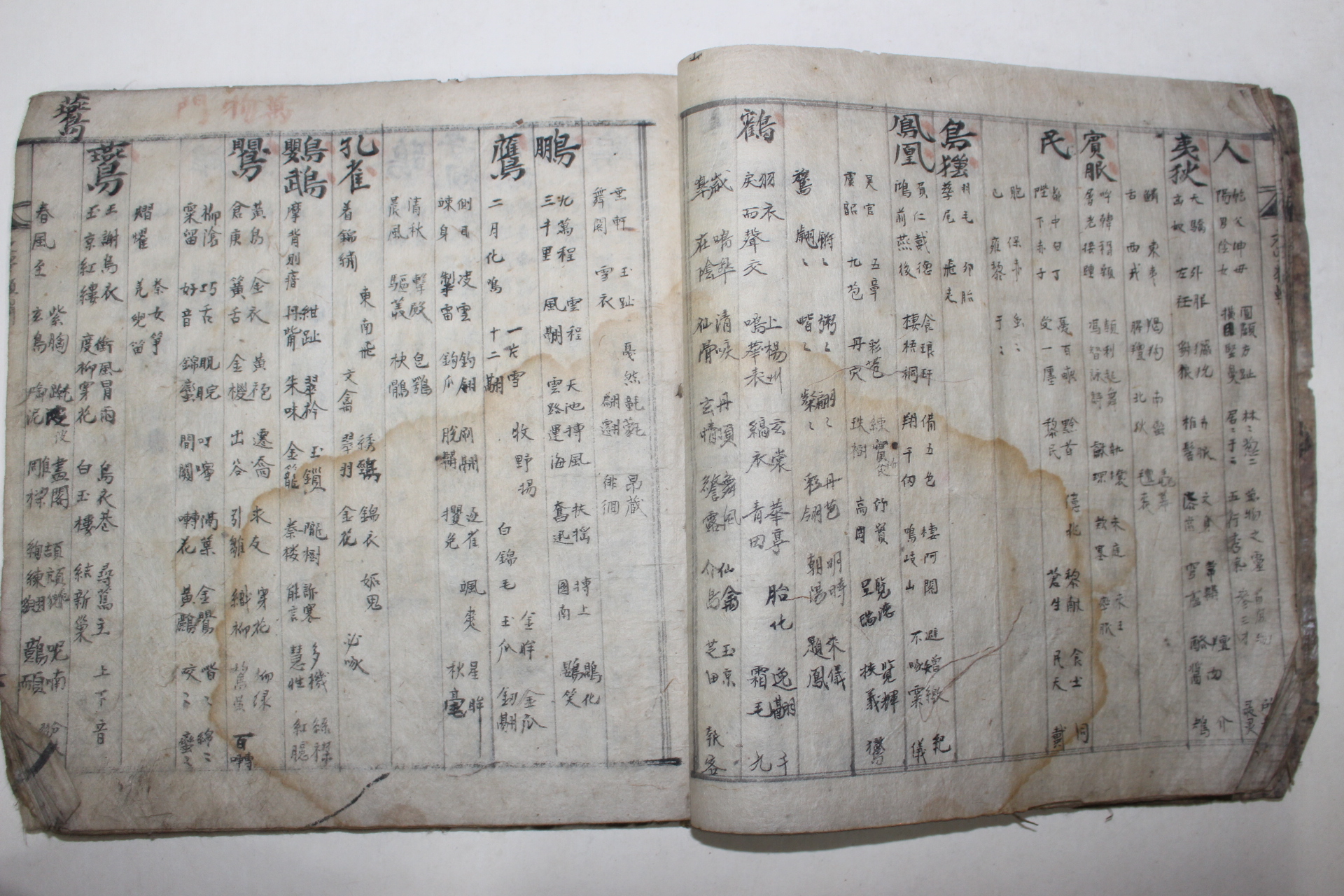 고필사본 문자류취(文字類聚) 1책완질