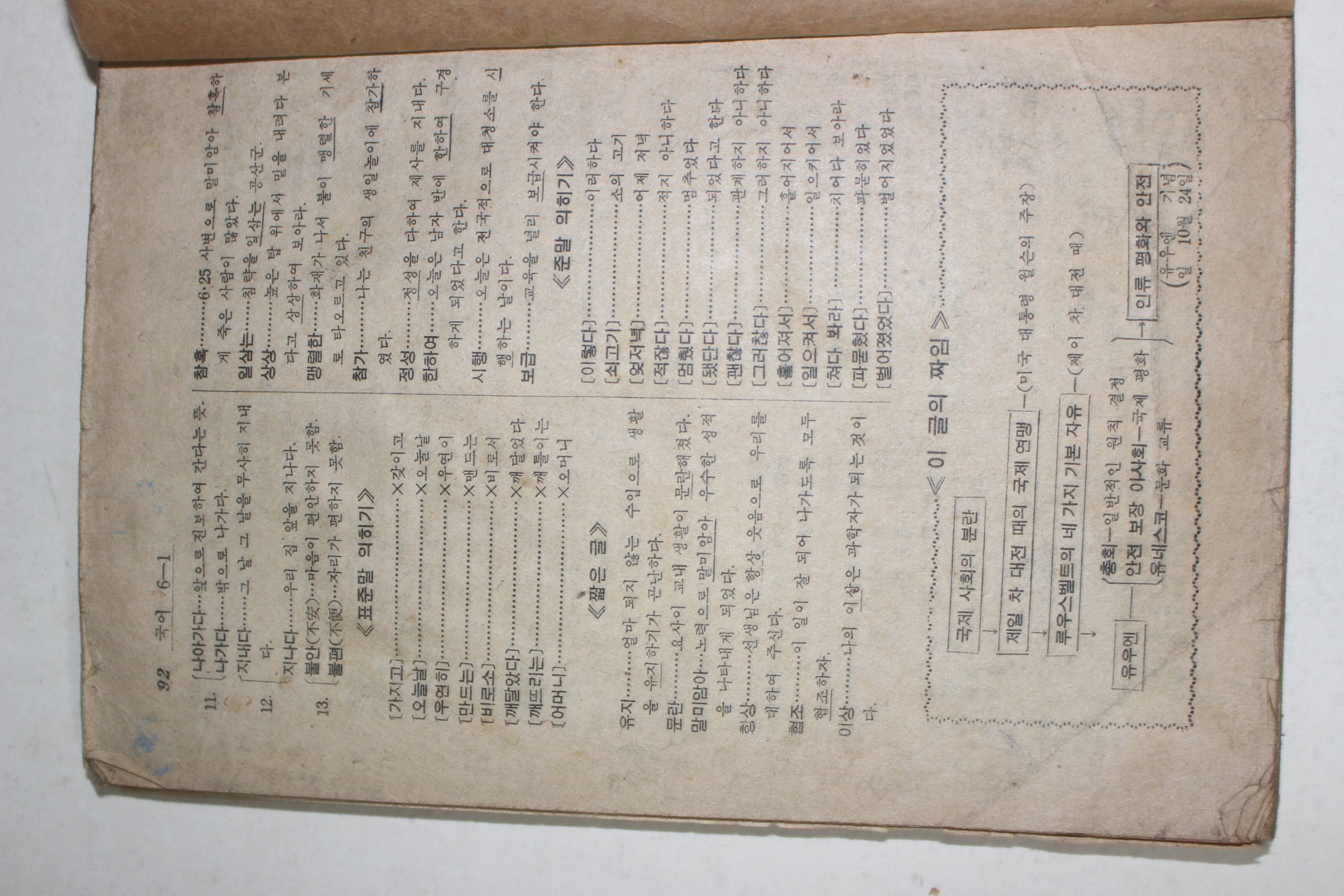 1959년 새 교과서에 의한 전과지도서 6-1 국어