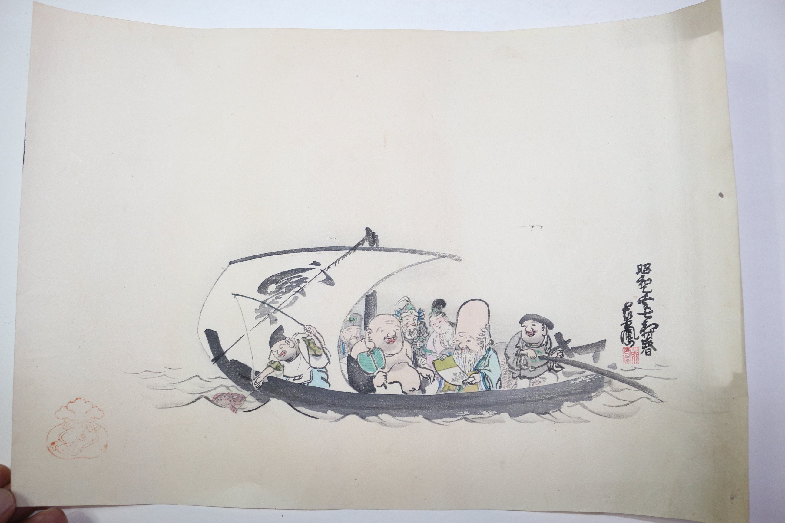 소화년간 화지에 직접그린 복신 그림