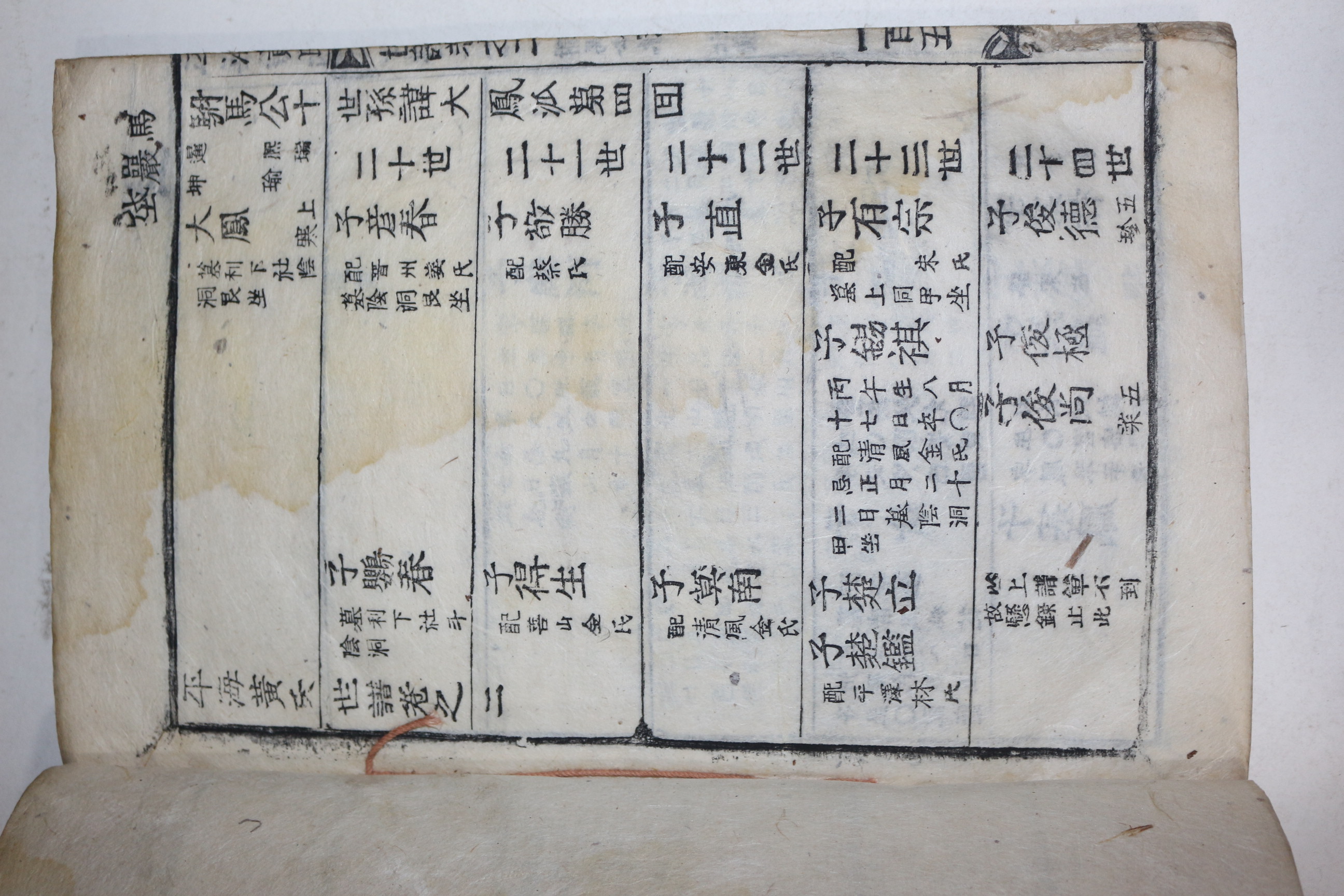 목활자본 평해황씨세보(平海黃氏世譜) 권2  1책