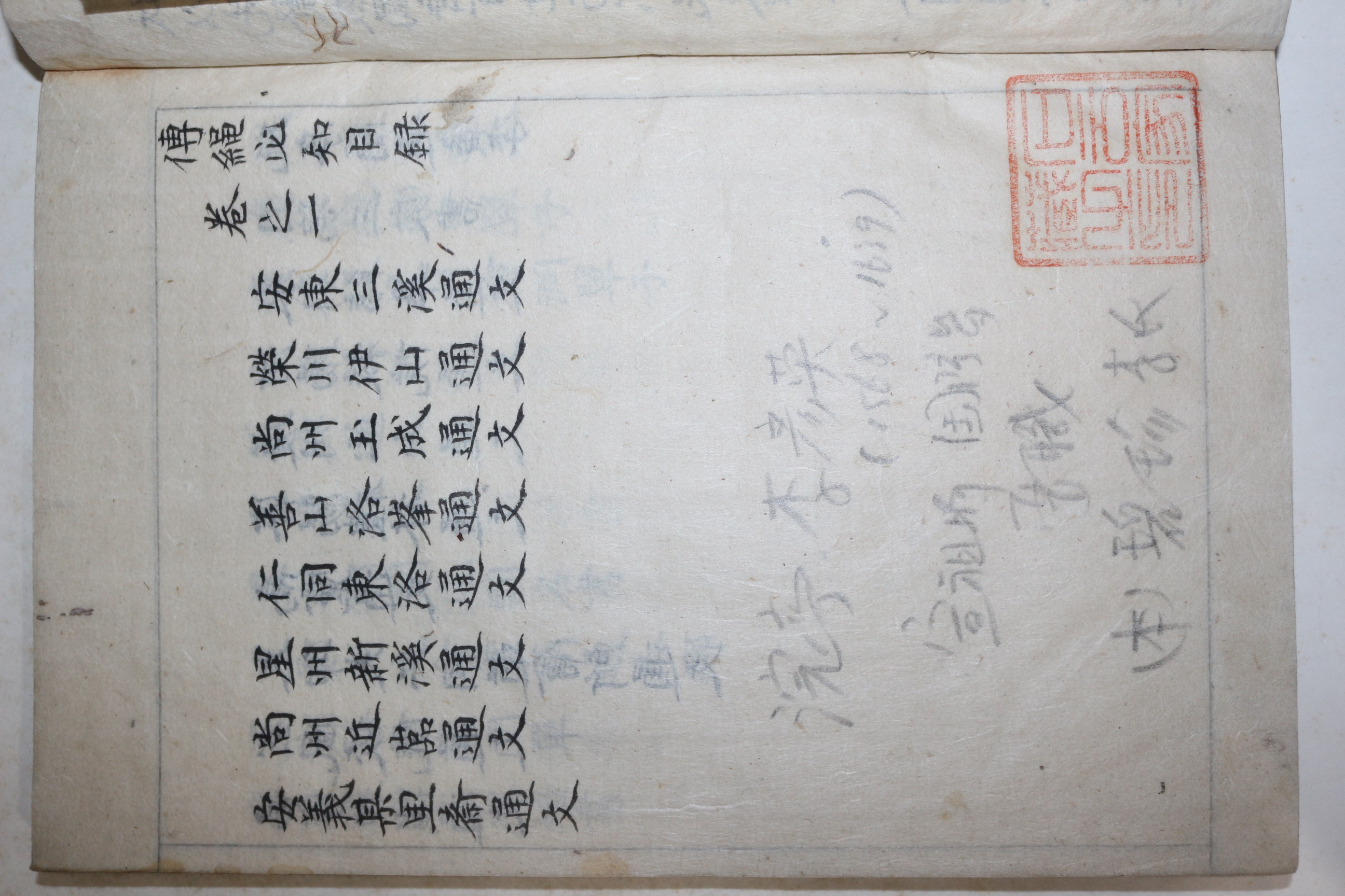 조선시대 전본이 없는 전국각지의 통문이 수록된 희귀고필사본 전승필지(傳䋲必知) 2책완질