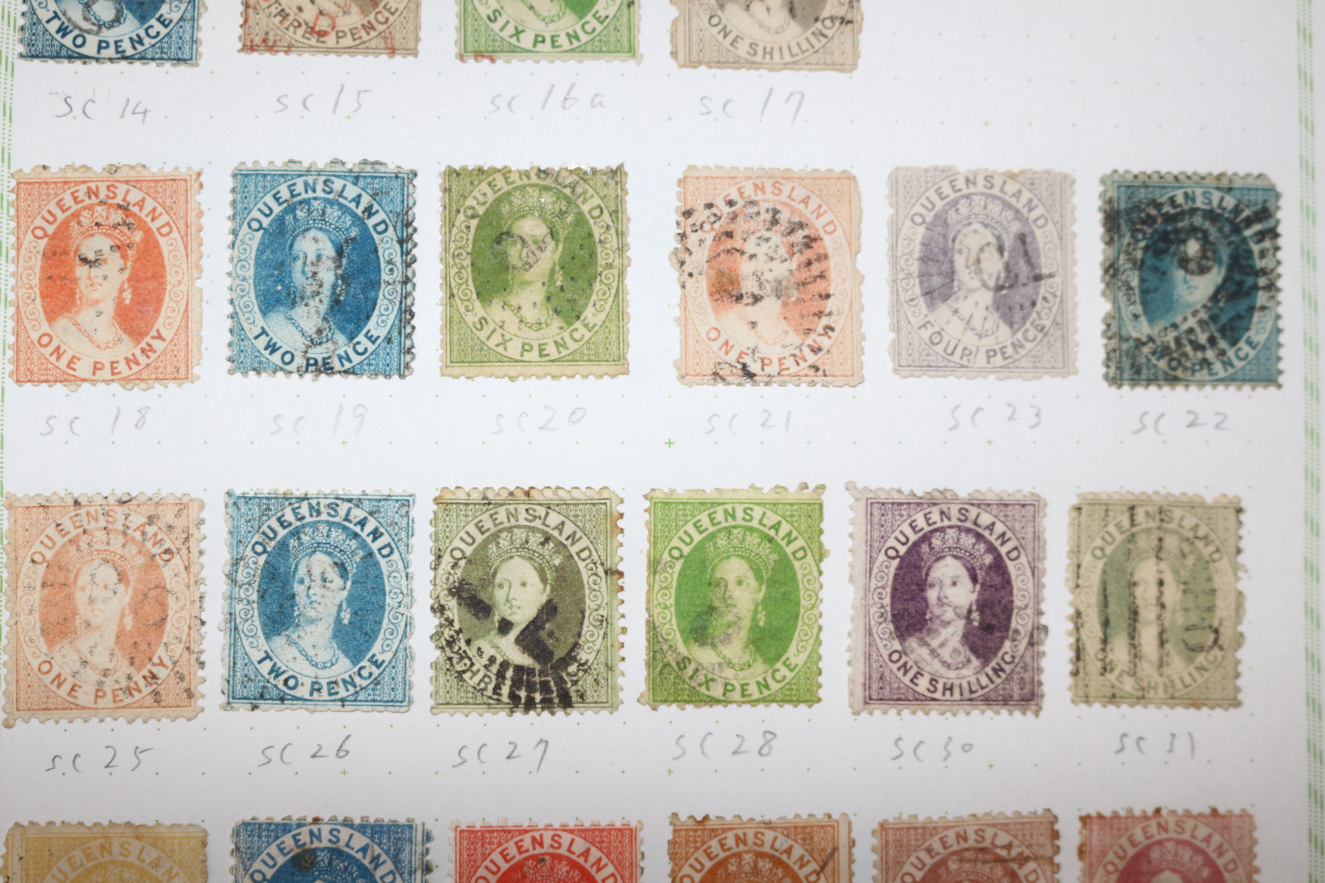 1-14 100년전후의 Queensland 우표 27장