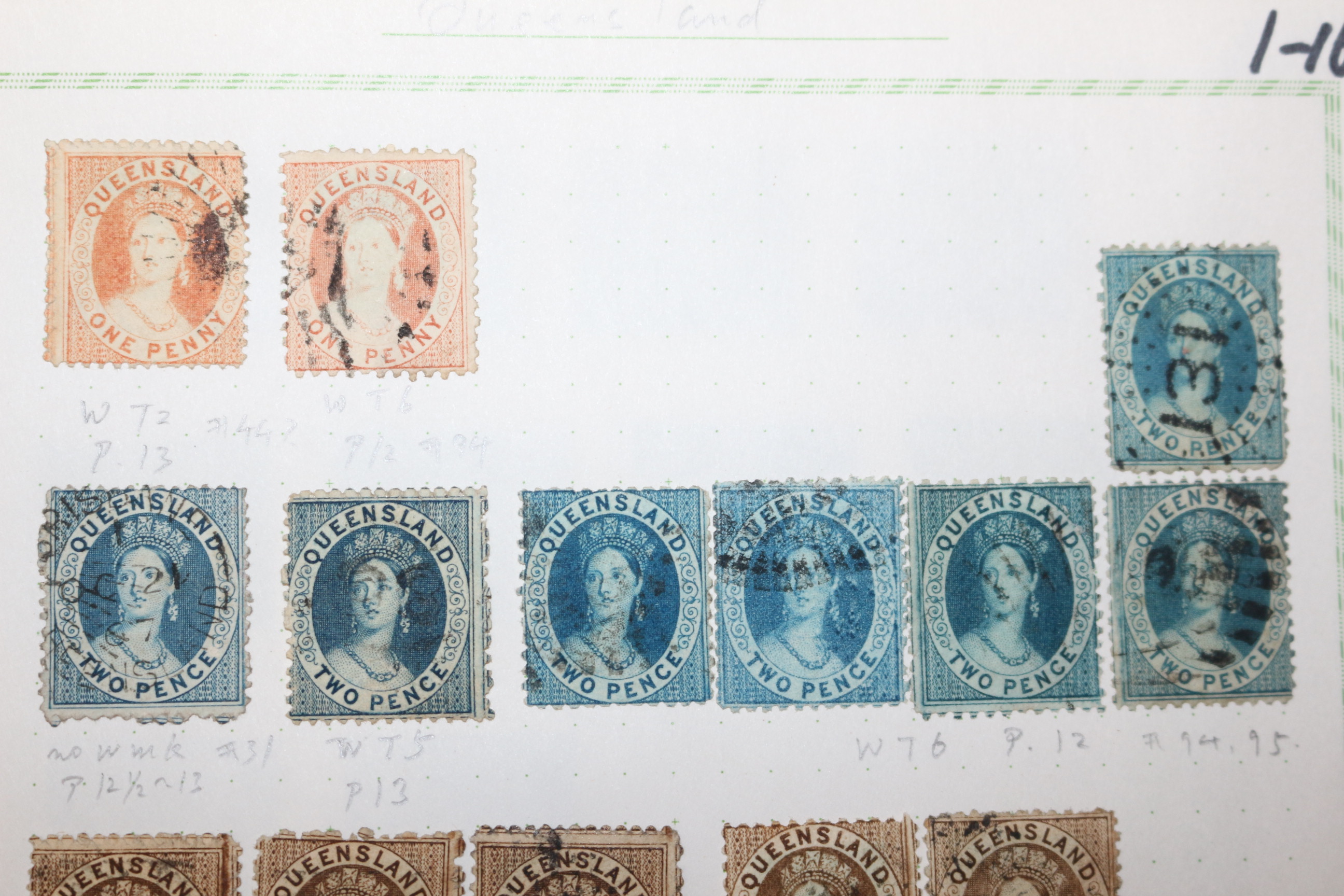 1-16 100년전후의 Queensland 우표 22장