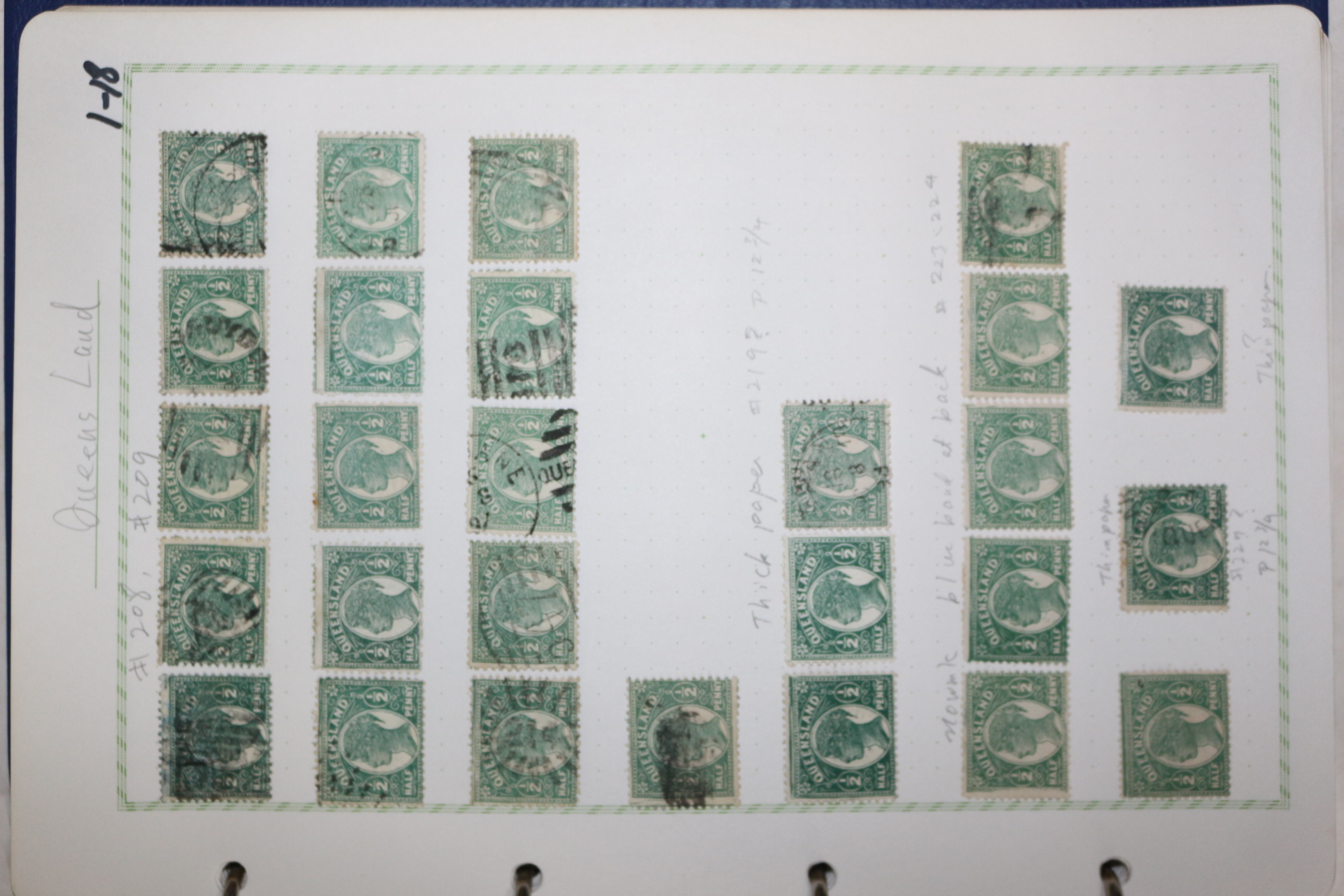 1-18 100년전후의 Queensland 우표 27장