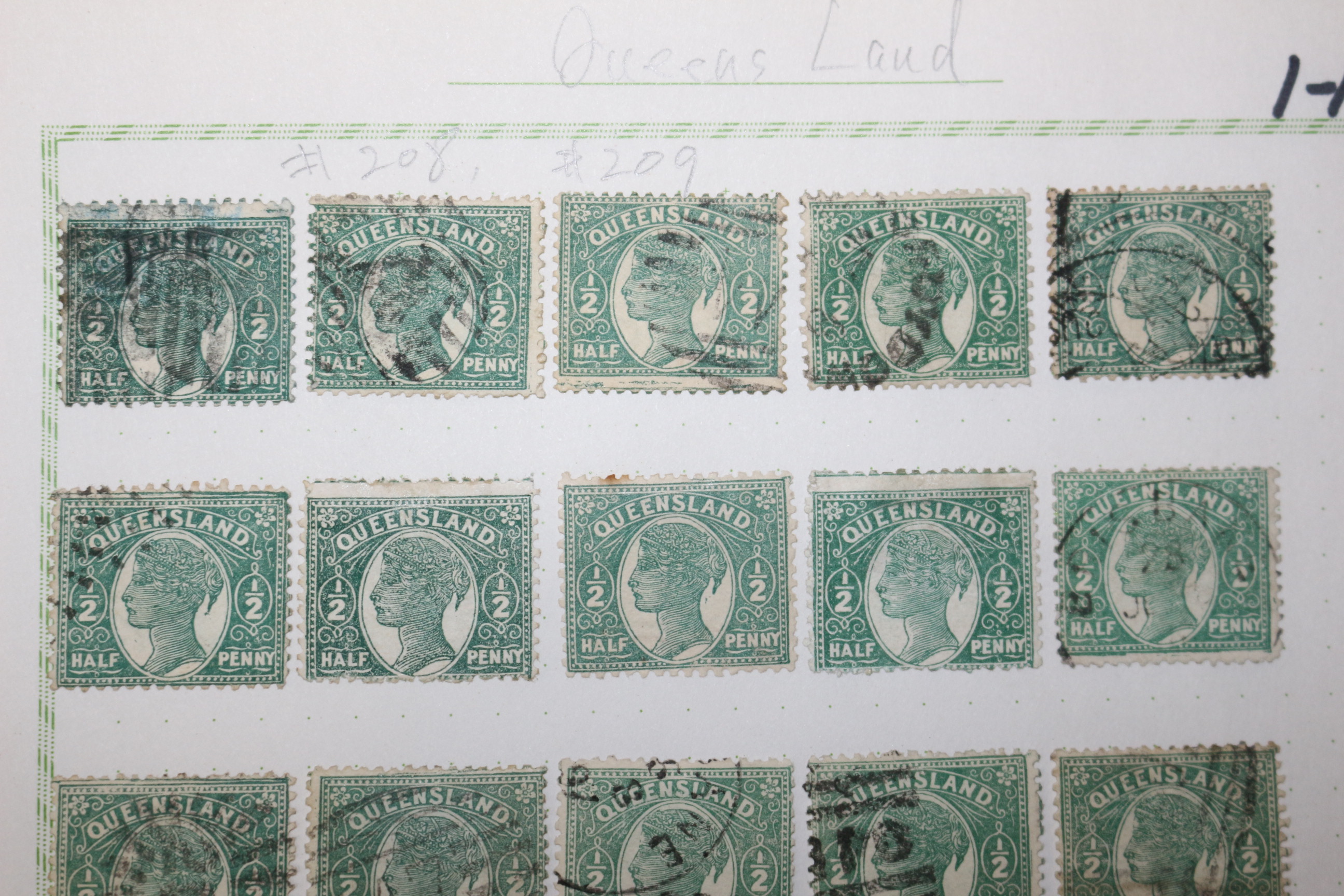 1-18 100년전후의 Queensland 우표 27장