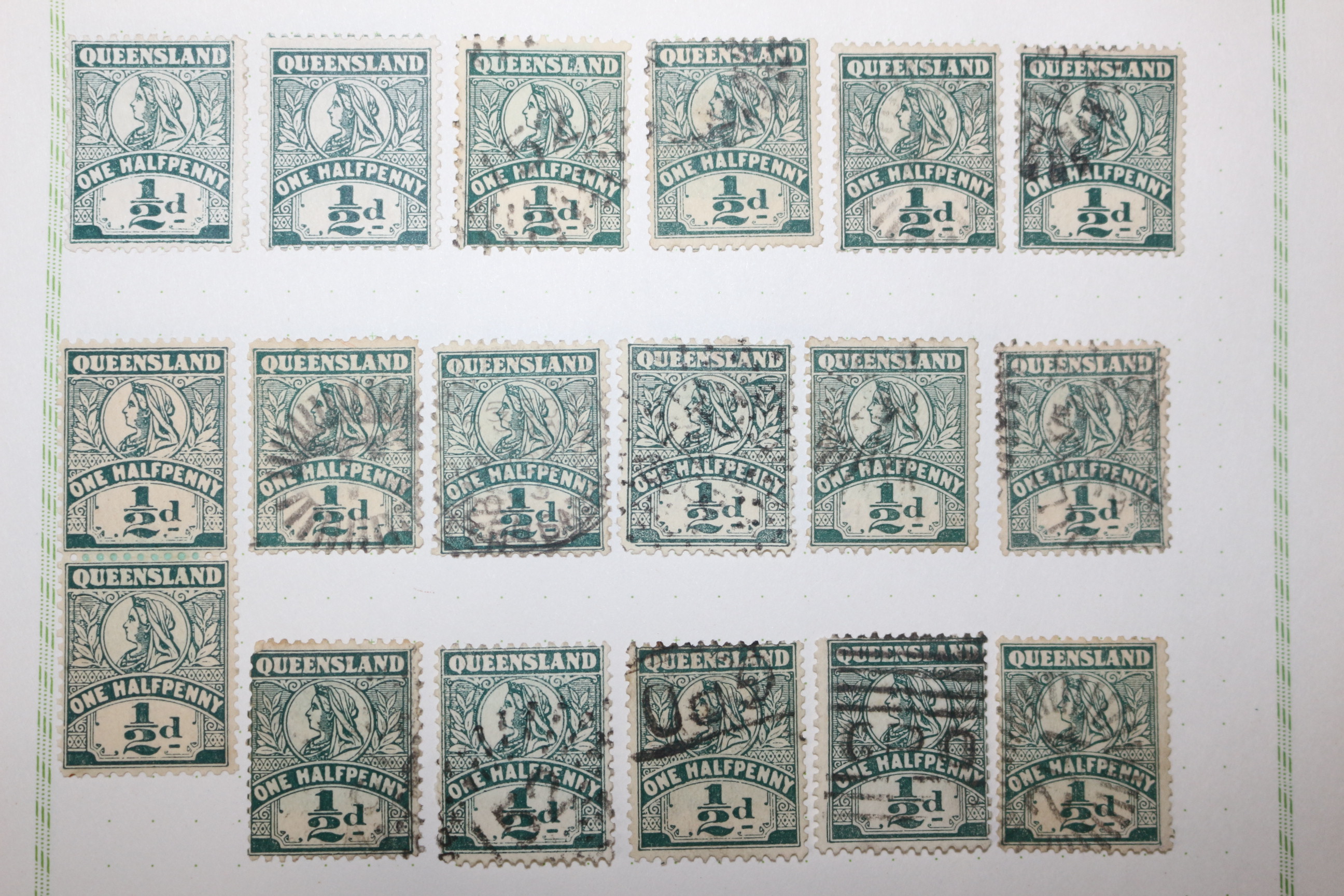 1-20 100년전후의 Queensland 우표 36장