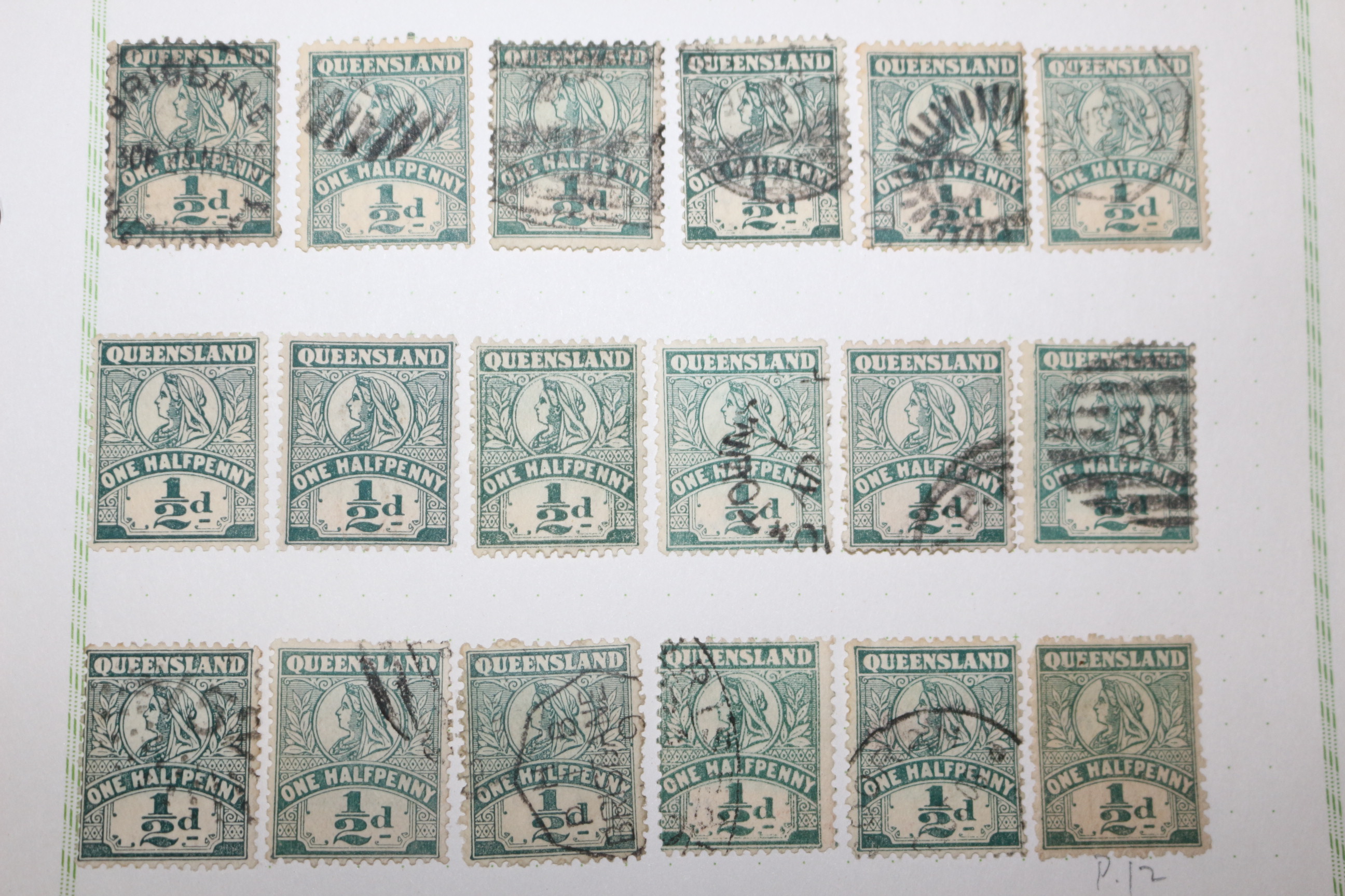1-20 100년전후의 Queensland 우표 36장