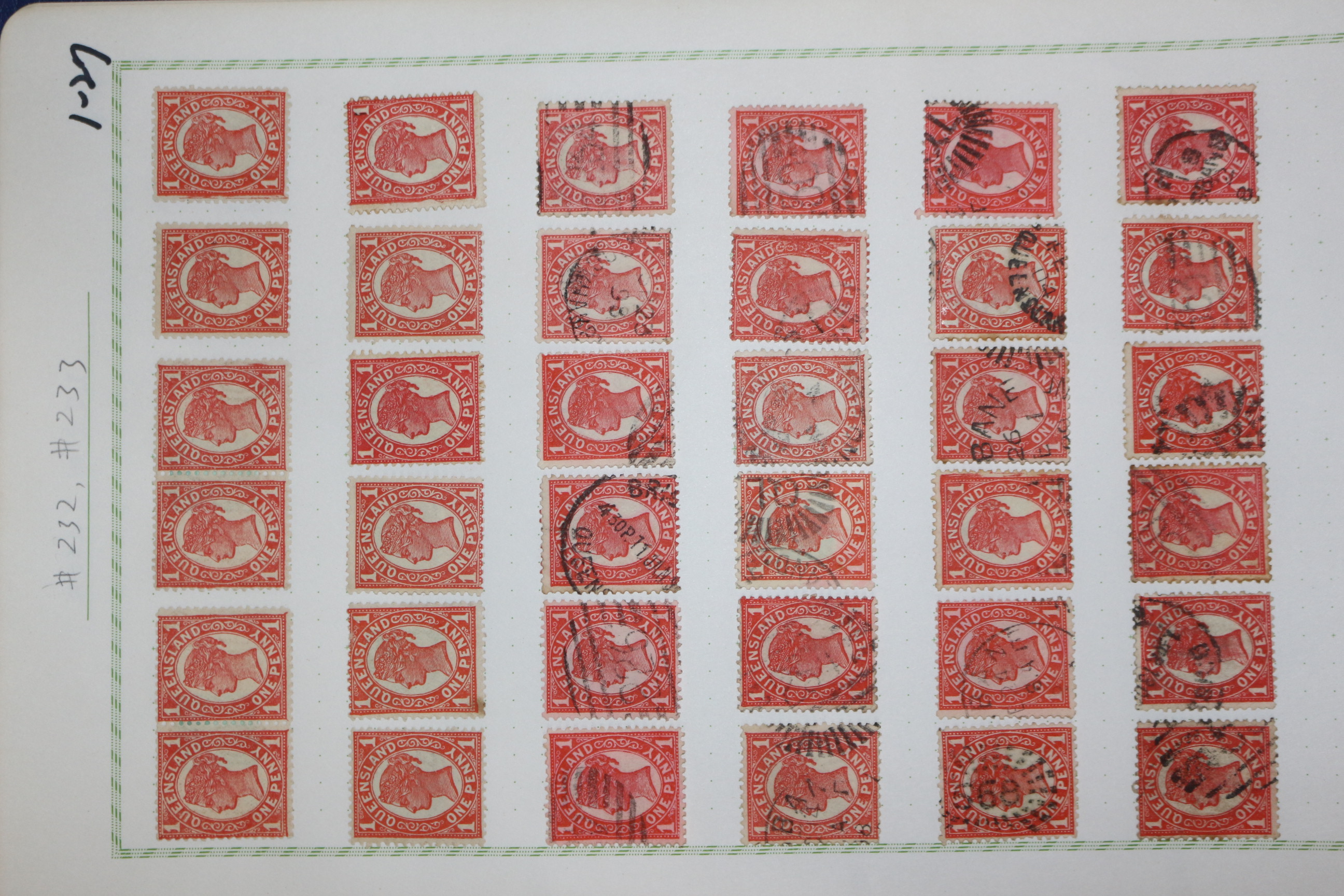 1-27 100년전후의 Queensland 우표 36장