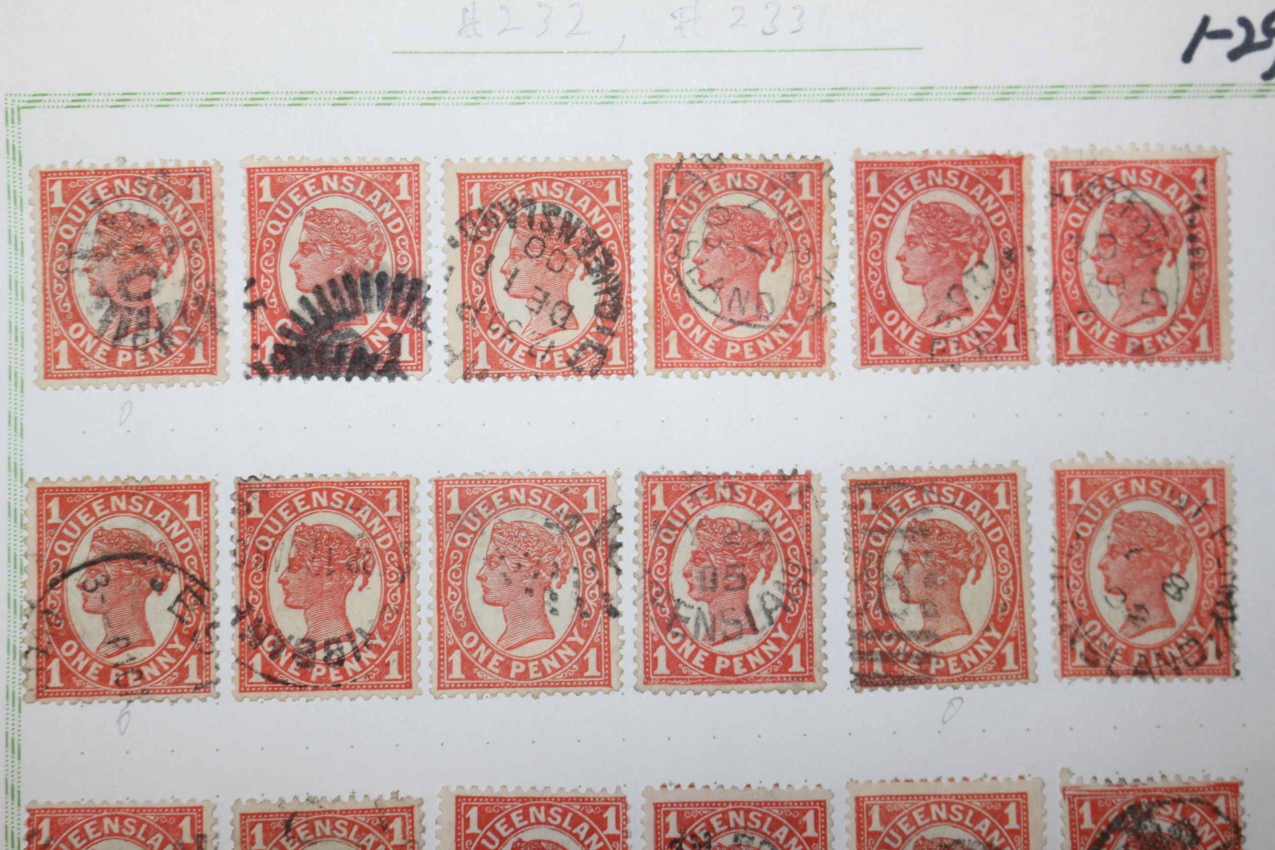 1-29 100년전후의 Queensland 우표 36장