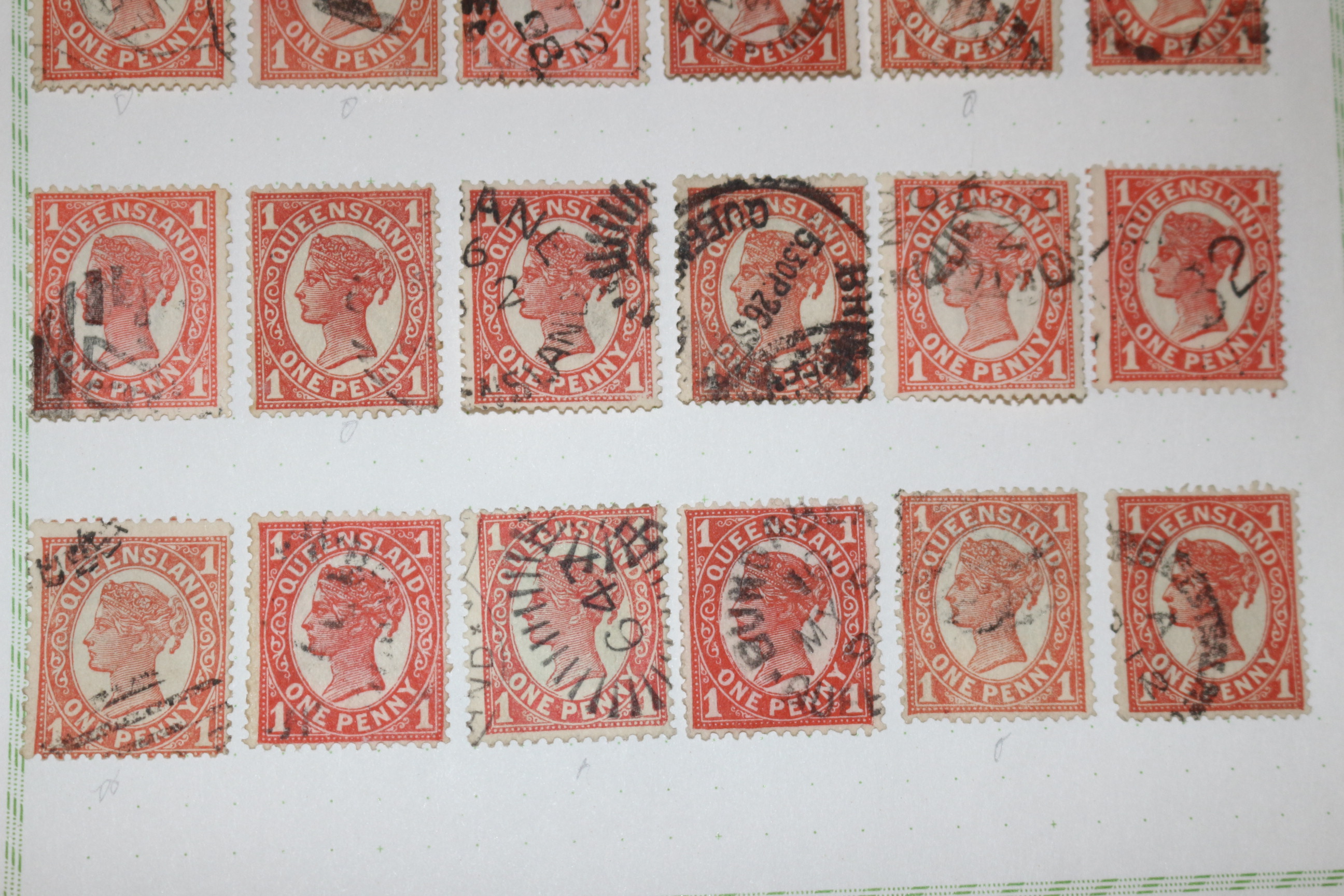 1-29 100년전후의 Queensland 우표 36장