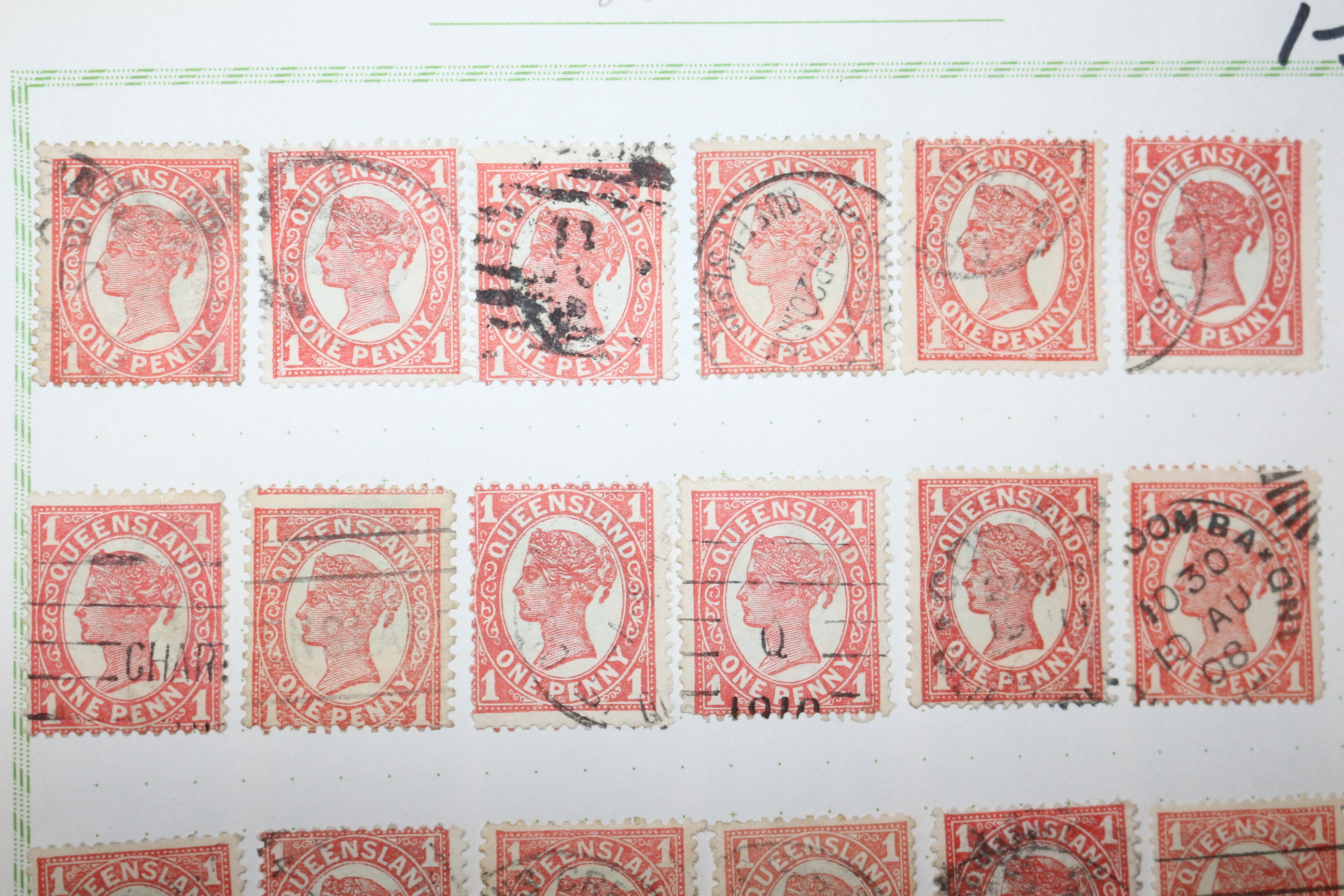 1-32 100년전후의 Queensland 우표 19장