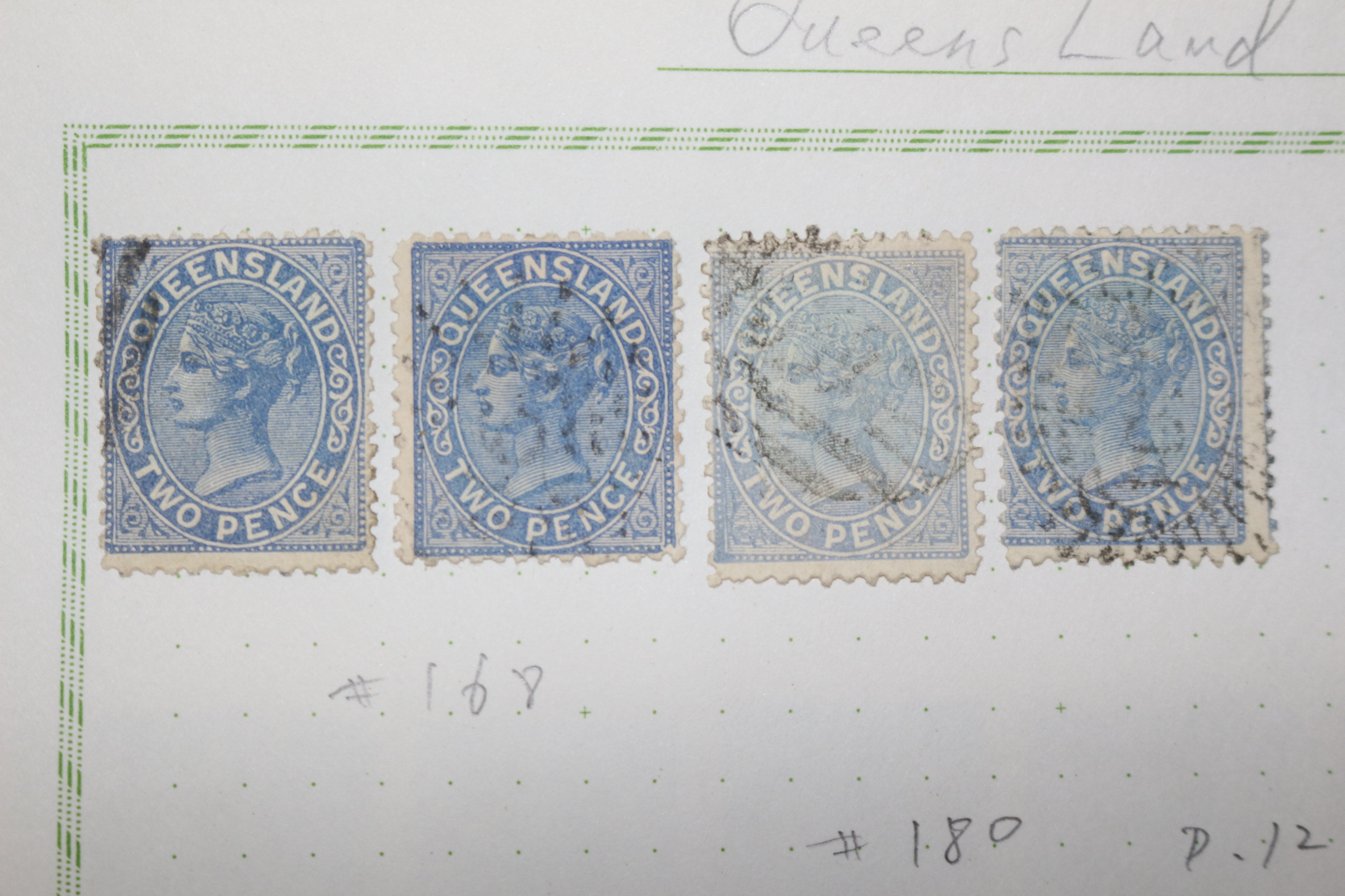 1-33 100년전후의 Queensland 우표 22장