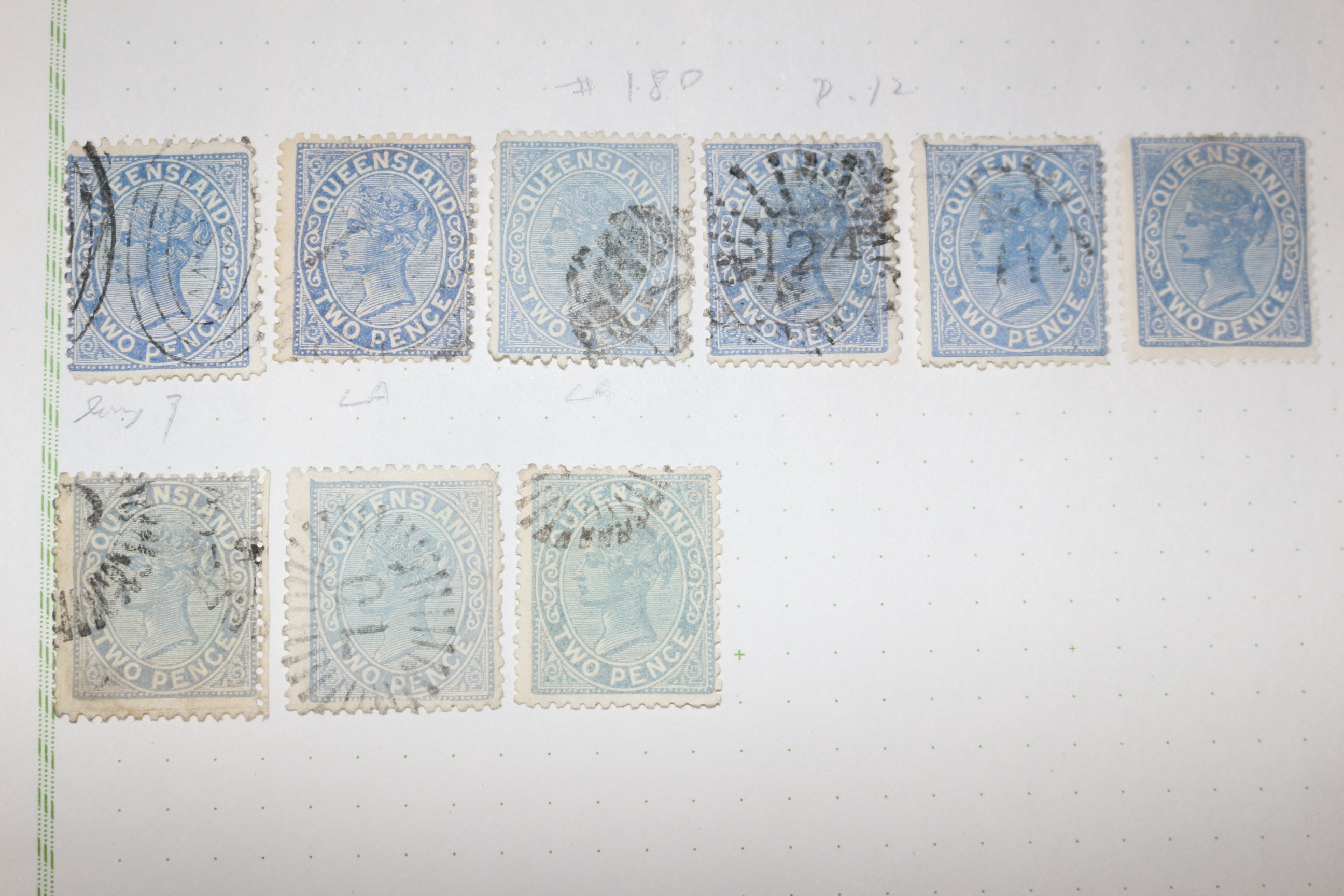 1-33 100년전후의 Queensland 우표 22장