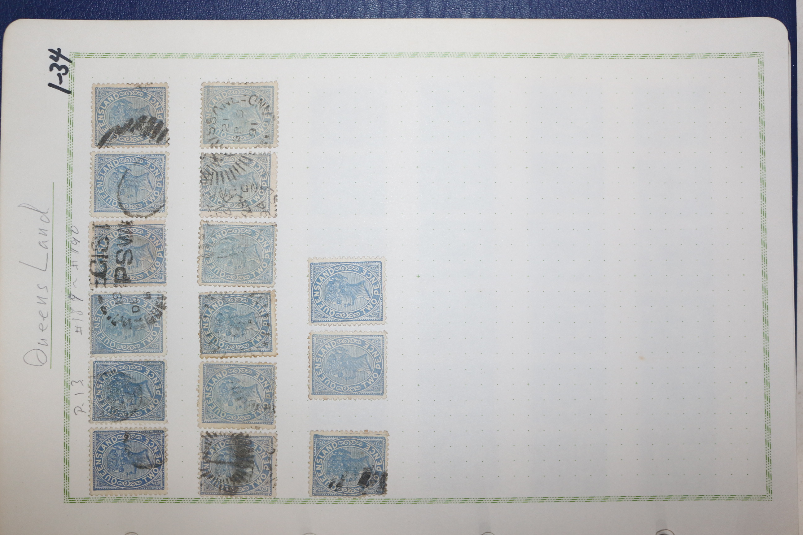 1-34 100년전후의 Queensland 우표 15장